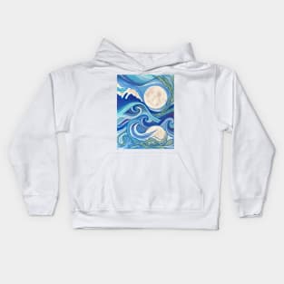 Ocean Moon Reflections Kids Hoodie